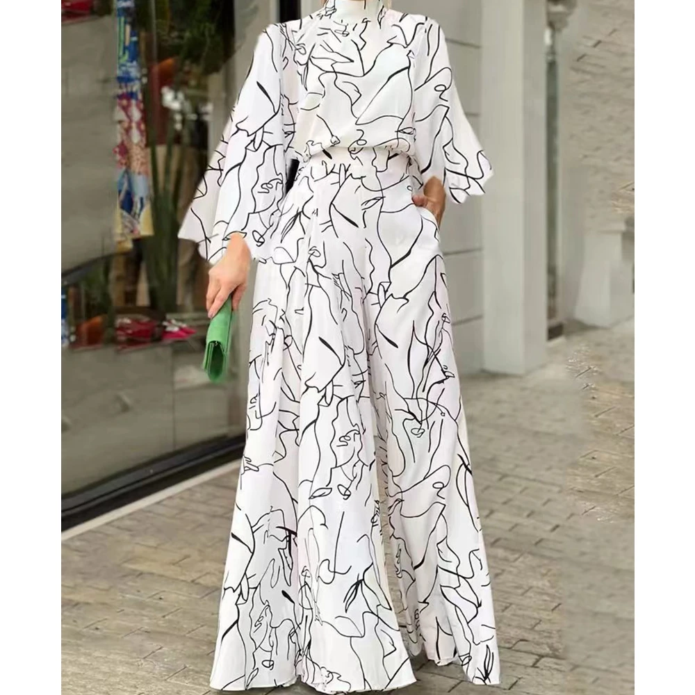 Wepbel Elegant Jumpsuits Women Waist-Controlled Lace-up Long Sleeve Halter Trousers Printed Jumpsuit Wide Leg Pants Jumpsuits
Wepbel Elegant Jumpsuits Women Waist-Controlled Lace-up Long Sleeve Halter Trousers Printed Jumpsuit Wide Leg Pants Jumpsuits