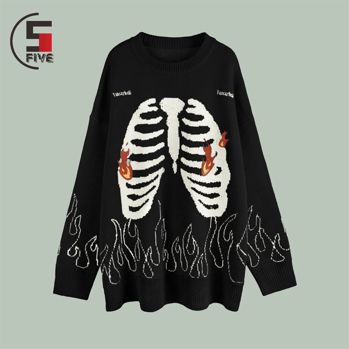 Мужской трикотажный свитер в стиле ретро с принтом скелета
Мужской трикотажный свитер в стиле ретро с принтом скелета