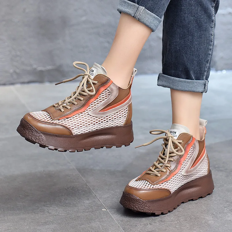 YourSeason Ladies Sneakers Lace Up Breathable Mesh Genuine Leather 2022 Women Spring Autumn Leisure Concise Platform Shoes
YourSeason Ladies Sneakers Lace Up Breathable Mesh Genuine Leather 2022 Women Spring Autumn Leisure Concise Platform Shoes
