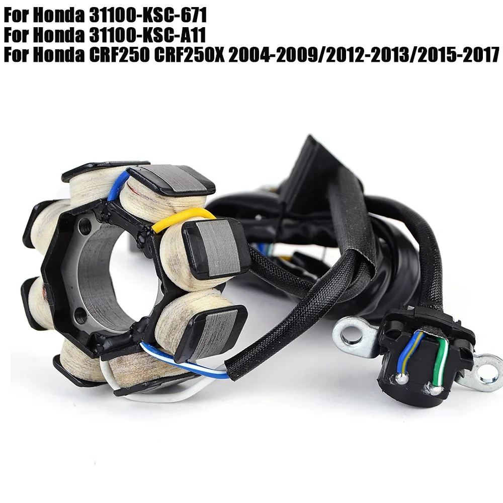 Катушка статора CRF 250 X 250X для Honda CRF250 CRF250X 2004-2009 2012 2013 2015 2016 2017 31100-KSC-671 31100-KSC-A11
Катушка статора CRF 250 X 250X для Honda CRF250 CRF250X 2004-2009 2012 2013 2015 2016 2017 31100-KSC-671 31100-KSC-A11
