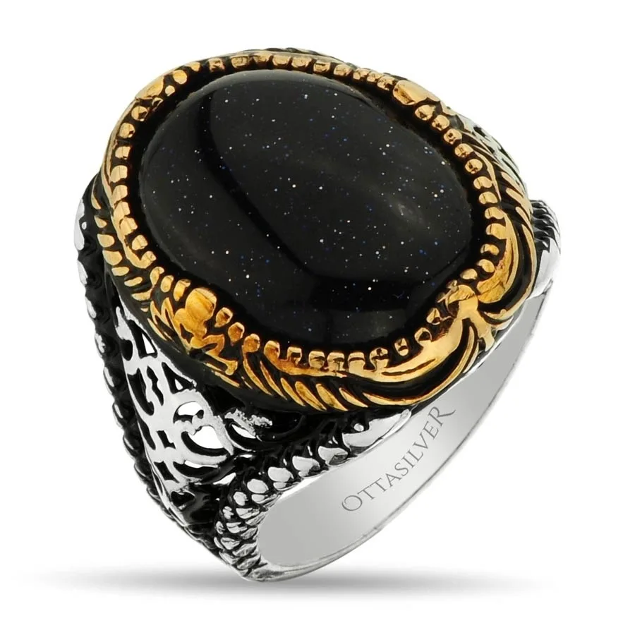 Simple Fashion Gold Edge Black Gemstone Two Tone Embossed Ring For Men Punk Party Jewelry Gift
Simple Fashion Gold Edge Black Gemstone Two Tone Embossed Ring For Men Punk Party Jewelry Gift