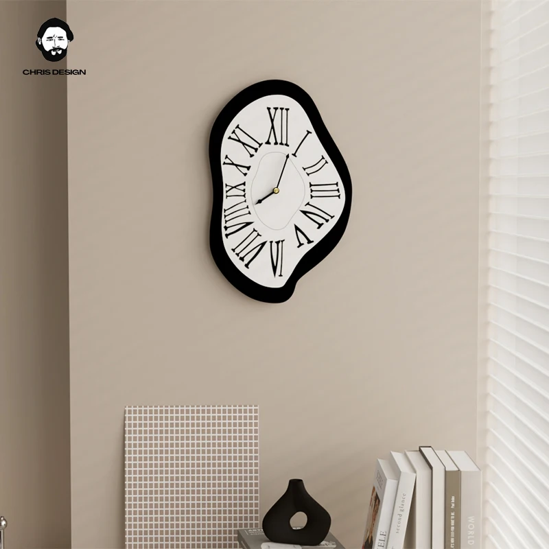 

Nordic living room decoration wall clock bedroom creative clock ins wind Roman numeral clock mute clock personality home