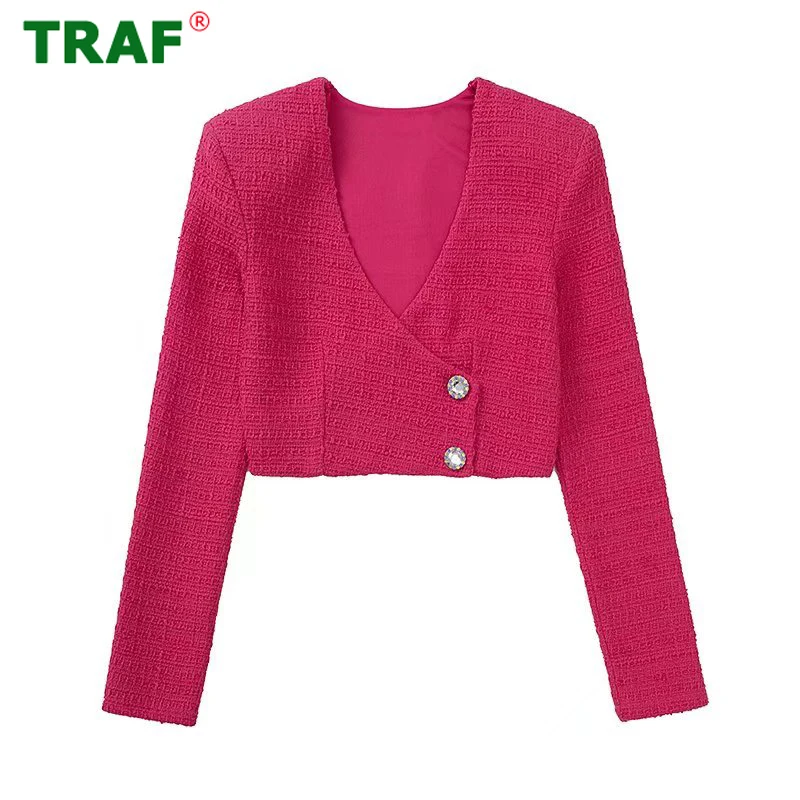 Кроп-Топ женский с длинным рукавом, фуксия, на весну 
Кроп-Топ женский с длинным рукавом, фуксия, на весну