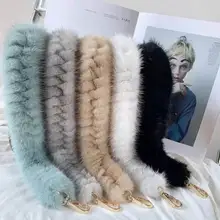 54cm Replacement Bag Strap Genuine Mink Fur Handbag Shoulder Straps Natural Fox Handle For Women Belts Winter Accessories R50