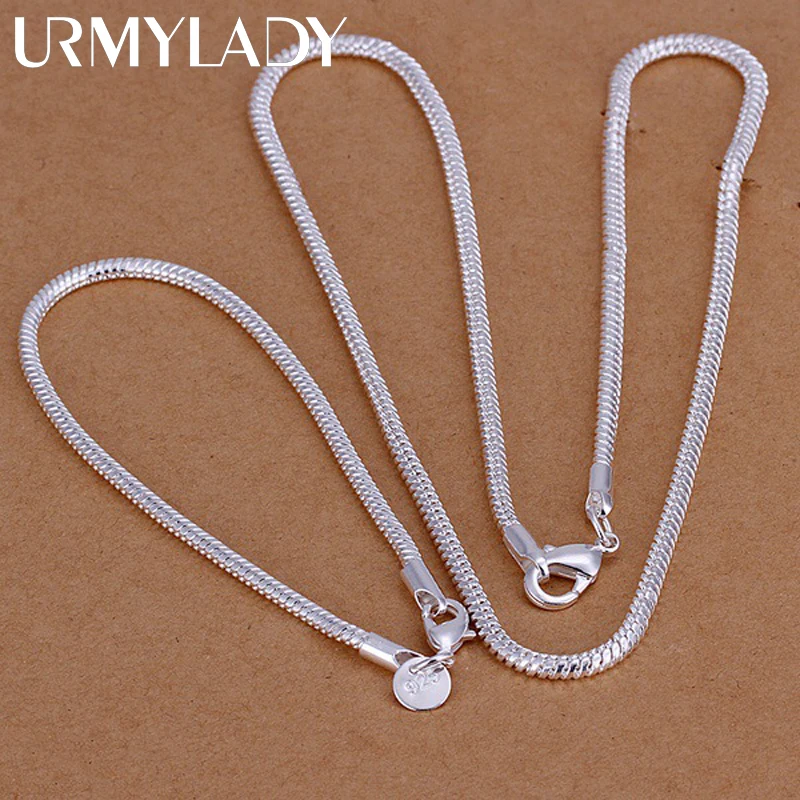 925 Silver exquisite chain men women Chain noble wedding necklace bracelet set fashion charm wedding birthday gift some style
925 Silver exquisite chain men women Chain noble wedding necklace bracelet set fashion charm wedding birthday gift some style