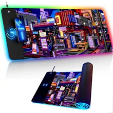 RGB White Mouse Pad Wireless Charging Computer Tables Mousepad 900x400 Gaming Room Decoration Keyboard Kawaii Mouse gamer Mats