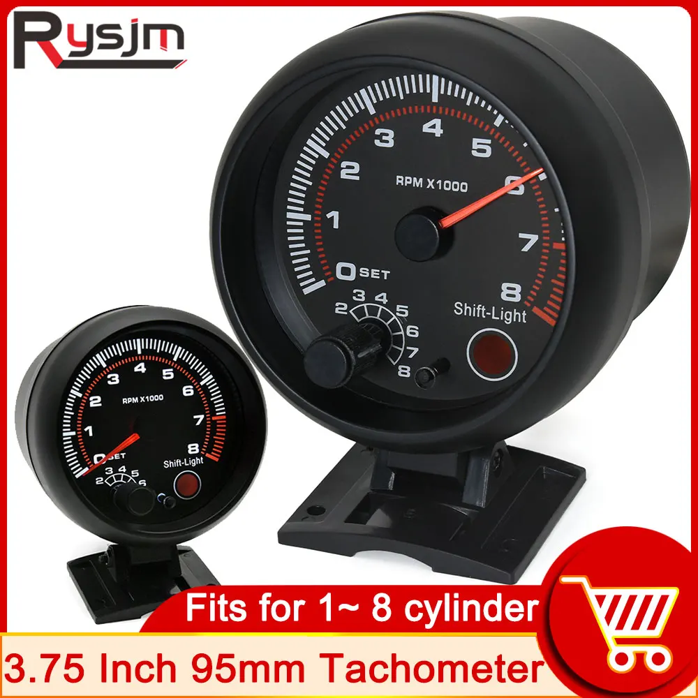 Black Tachometer Gauge with Red Shift Light Universal 3.75 Inch 95mm 12V White LED Auto 0-8000 RPM Meter Tacometro Tach Gauge
Black Tachometer Gauge with Red Shift Light Universal 3.75 Inch 95mm 12V White LED Auto 0-8000 RPM Meter Tacometro Tach Gauge