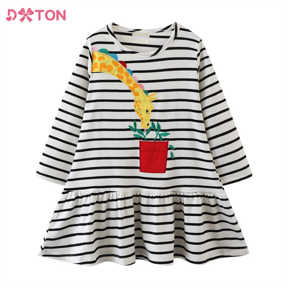 DXTON Girl Striped Cotton Dresses Children Giraffe Cartoon Appliqued Vestidos Kids Spring Autumn Long Sleeve Dress Kids Clothing
DXTON Girl Striped Cotton Dresses Children Giraffe Cartoon Appliqued Vestidos Kids Spring Autumn Long Sleeve Dress Kids Clothing
