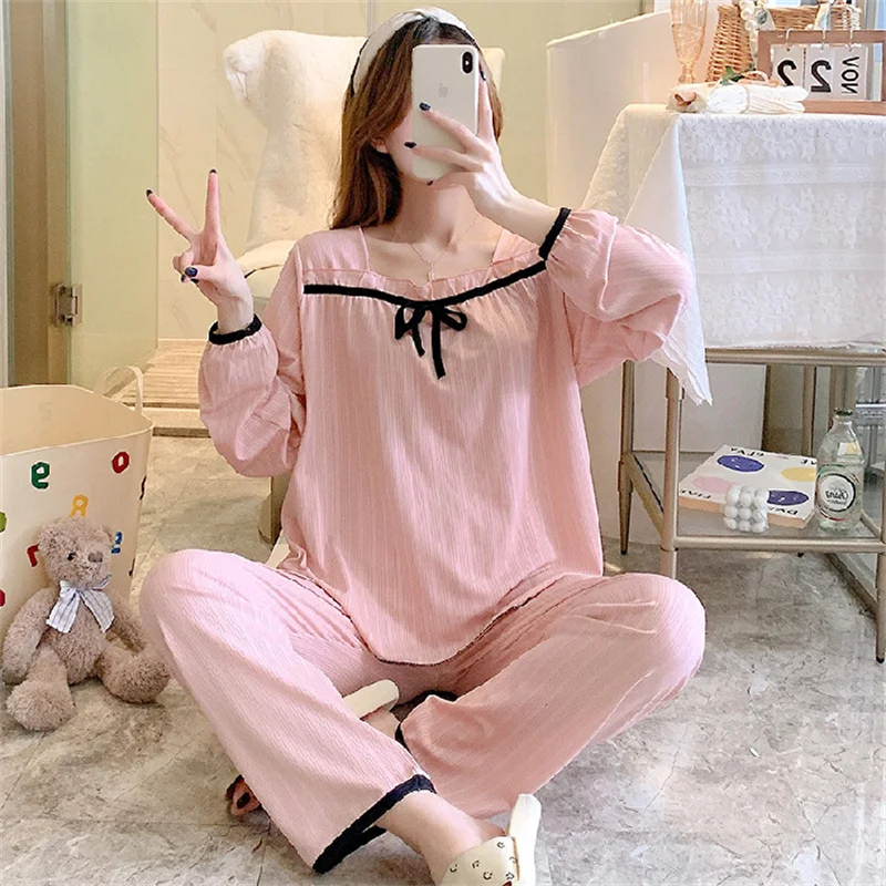Cute Bow Homewear Cartoon Pajamas Set Women Sweet Princess Print Full-Sleeve Pink Full-Sleeve Pyjamas Top Clothes Big Size
Cute Bow Homewear Cartoon Pajamas Set Women Sweet Princess Print Full-Sleeve Pink Full-Sleeve Pyjamas Top Clothes Big Size
