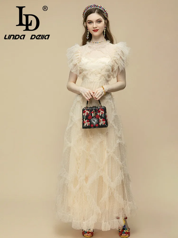 LD LINDA DELLA 2023 модное подиумное летнее платье для отдыха женское элегантное Макси-Платье с круглым вырезом и высокой талией в горошек с оборками и сеткой
LD LINDA DELLA 2023 модное подиумное летнее платье для отдыха женское элегантное Макси-Платье с круглым вырезом и высокой талией в горошек с оборками и сеткой