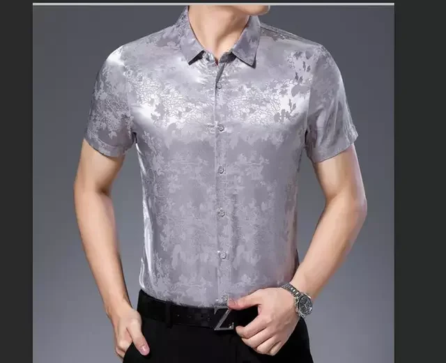 Flower Shirts New Summer Men's Floral Silk Shirt Elegant Male Short Sleeve Soft Slim Fit Dress Shirts Dress Shirt for Men with T
Flower Shirts New Summer Men's Floral Silk Shirt Elegant Male Short Sleeve Soft Slim Fit Dress Shirts Dress Shirt for Men with T