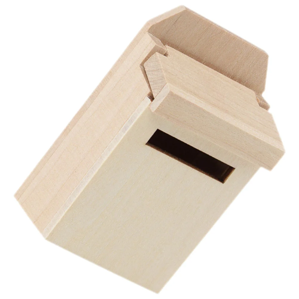 

Miniature Blank Mail Box House Mini Mail Box Miniature Wooden Flip Mailbox Model Post