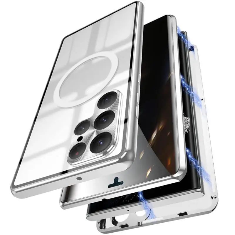 For Samsung Galaxy S23 S21 S22 Ultra Case Metal 360 ° Full Protection Wireless Charging HD Transparent Glass Screen saver Cover
For Samsung Galaxy S23 S21 S22 Ultra Case Metal 360 ° Full Protection Wireless Charging HD Transparent Glass Screen saver Cover
