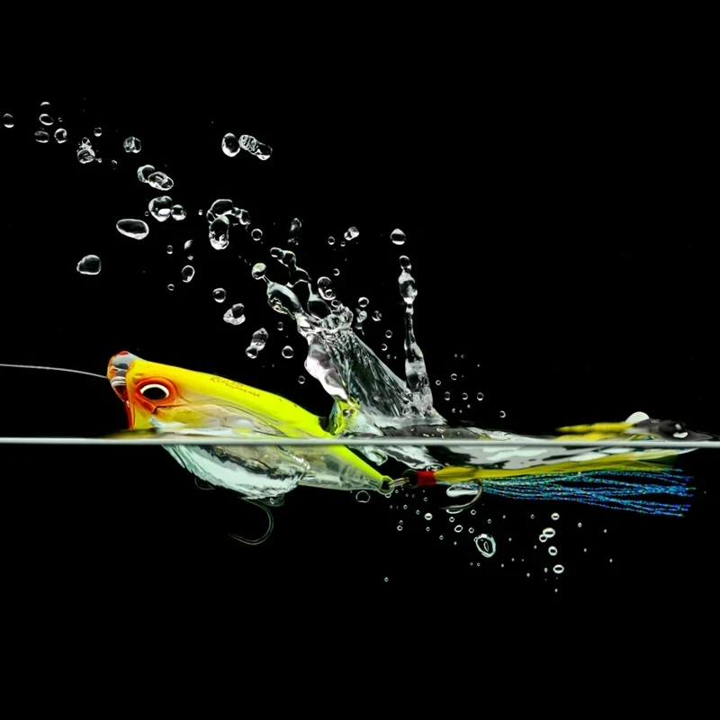 

Popper Floating Fishing Lures 64mm 9g 3D Eyes Hard Bait Topwater Bass Trout Pike Lure Artificial Wobblers Plastic Fishing Tackle