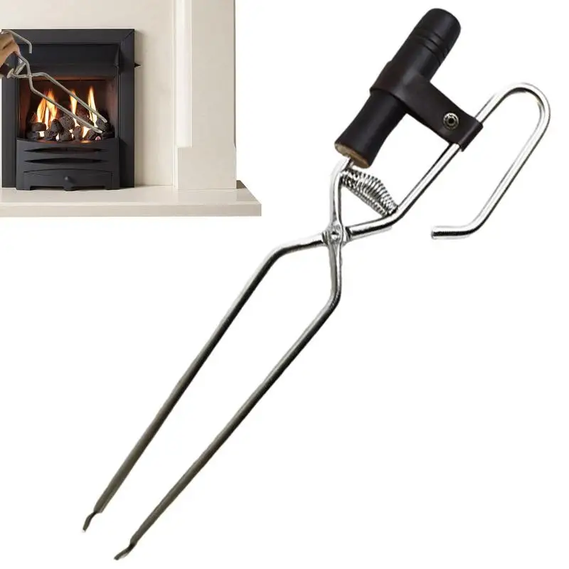 Log Grabber Stainless Steel Fire Poker Wood Fired Oven Tool Grill Camping Fire Pit Grapple Tongs With Wooden Grip For Indoor 
Log Grabber Stainless Steel Fire Poker Wood Fired Oven Tool Grill Camping Fire Pit Grapple Tongs With Wooden Grip For Indoor