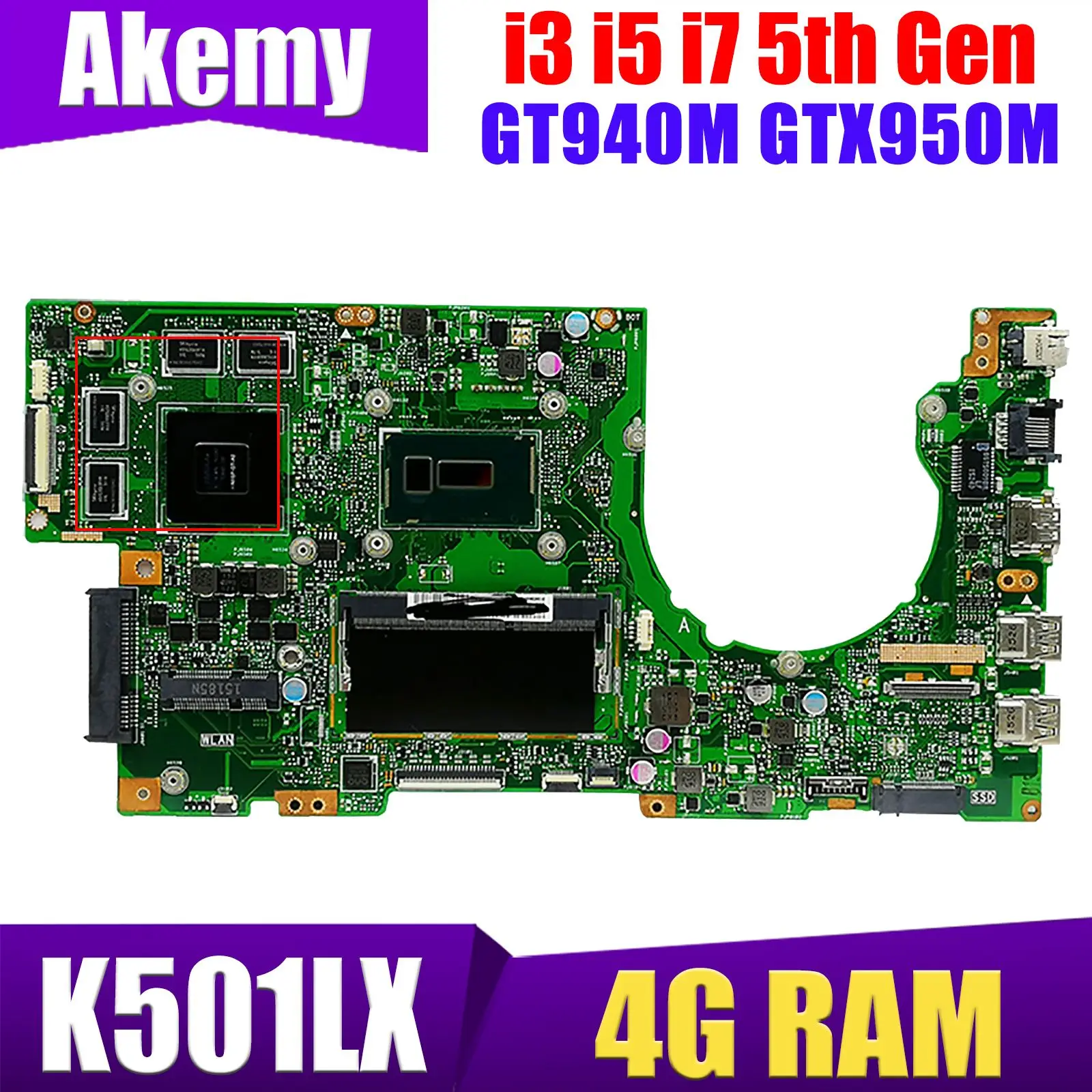 Материнская плата K501LX для ноутбука ASUS A501L V505L K501LX K501LB K501L K501 оригинальная материнская плата GT940M GTX950M I3 I5 I7 процессор 4 Гб ОЗУ
Материнская плата K501LX для ноутбука ASUS A501L V505L K501LX K501LB K501L K501 оригинальная материнская плата GT940M GTX950M I3 I5 I7 процессор 4 Гб ОЗУ
