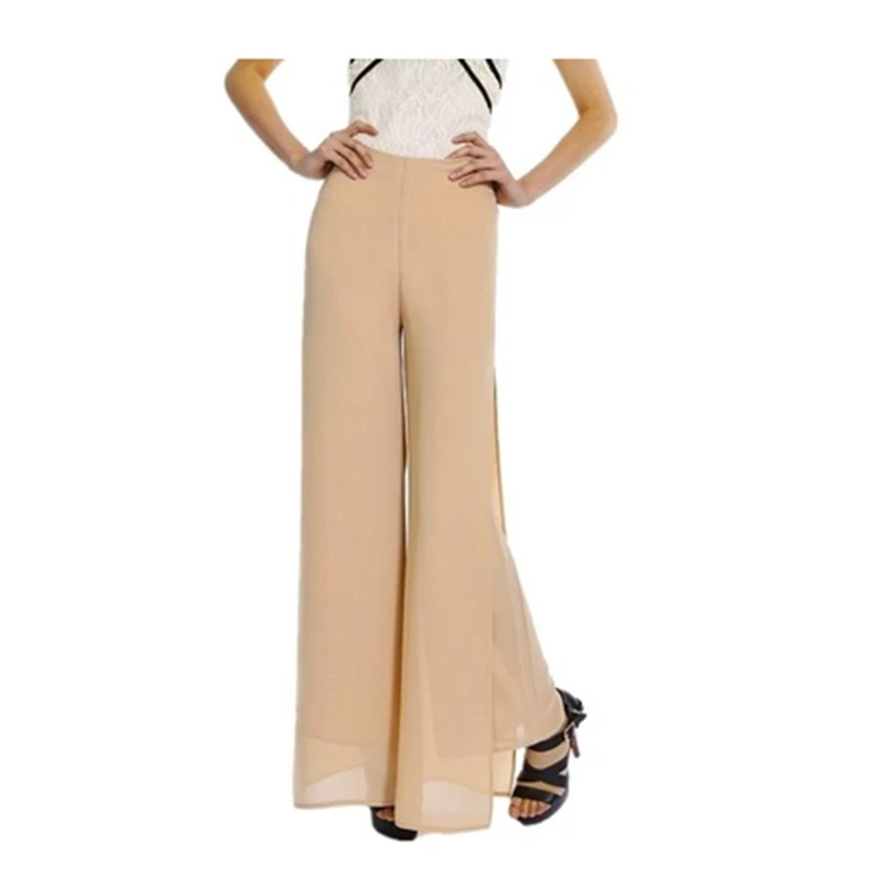 Women Ladies Vintage Loose High Waist Long Trousers Chiffon Side Split Casual Solid Color Pants Wide Leg Pants Pantalones
Women Ladies Vintage Loose High Waist Long Trousers Chiffon Side Split Casual Solid Color Pants Wide Leg Pants Pantalones