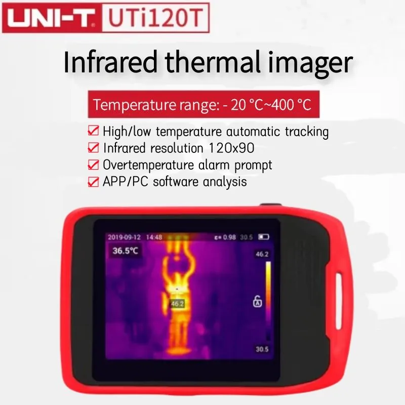 UNI-T UTi120T Pocket Capacitive Touch Infrared Thermal Imager High and Low Temperature Tracking 5000mAh Battery
UNI-T UTi120T Pocket Capacitive Touch Infrared Thermal Imager High and Low Temperature Tracking 5000mAh Battery