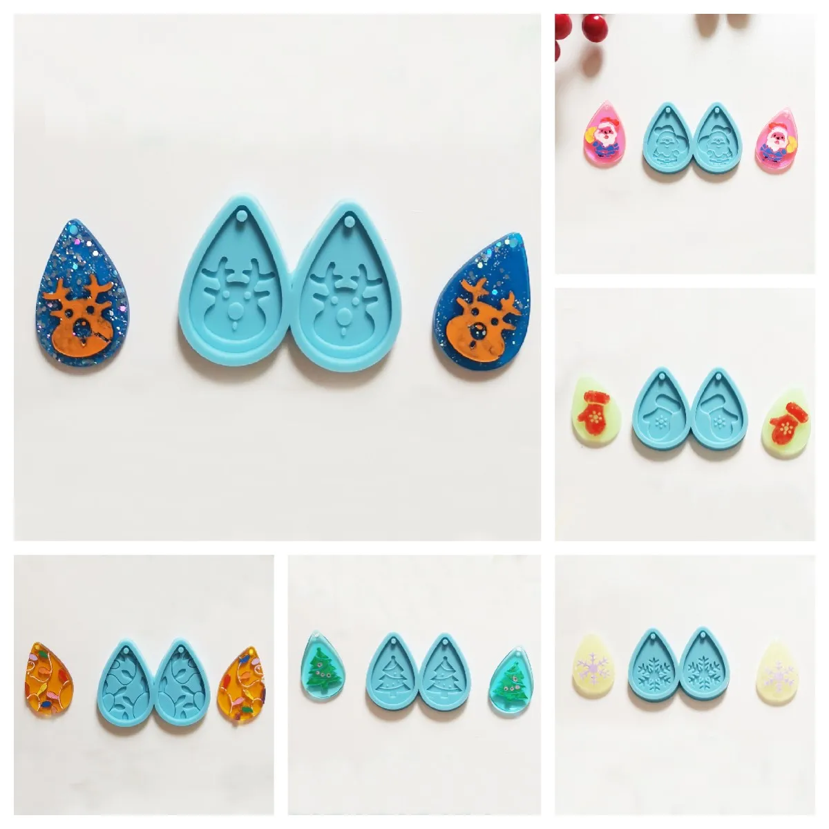 Silicone molds for resin Christmas mold Santa elk snowflake Christmas tree pattern water drop earrings silicone mold
Silicone molds for resin Christmas mold Santa elk snowflake Christmas tree pattern water drop earrings silicone mold