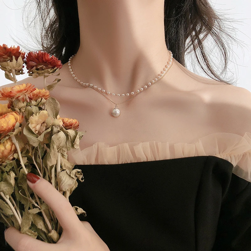 Imitate Pearl Chain Double Layer Clavicle Chain Necklace Gift Pendant Necklace Choker Women Jewelry Korean Style Trendy Charm
Imitate Pearl Chain Double Layer Clavicle Chain Necklace Gift Pendant Necklace Choker Women Jewelry Korean Style Trendy Charm