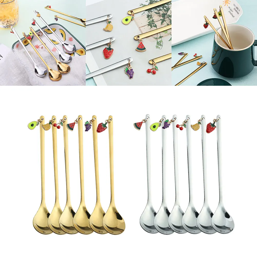 Creative Fruit Pendant Coffee Spoons Afternoon Teaspoon Mixing Stirring Spoon Dessert Spoon Table Decor Party Gift Kitchen Tool
Creative Fruit Pendant Coffee Spoons Afternoon Teaspoon Mixing Stirring Spoon Dessert Spoon Table Decor Party Gift Kitchen Tool