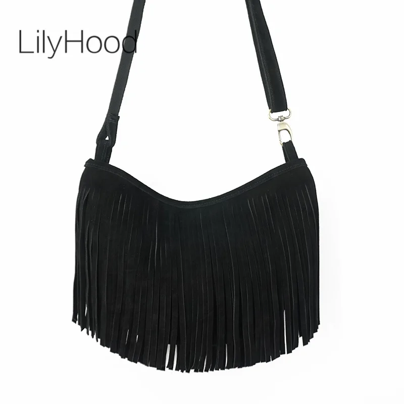 Women Genuine Leather Suede Fringed Shoulder Bag Street Boho Hippie Gypsy Gothic Ibiza Soft Pouch Side Sling Bag
Women Genuine Leather Suede Fringed Shoulder Bag Street Boho Hippie Gypsy Gothic Ibiza Soft Pouch Side Sling Bag