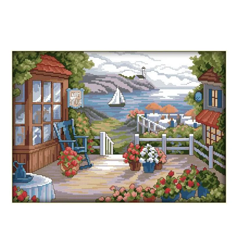 Наборы для вышивки крестиком BMBY 14CT, наборы тканей для вышивки с принтом, удобные узоры для террасы с цветущими цветами
Наборы для вышивки крестиком BMBY 14CT, наборы тканей для вышивки с принтом, удобные узоры для террасы с цветущими цветами