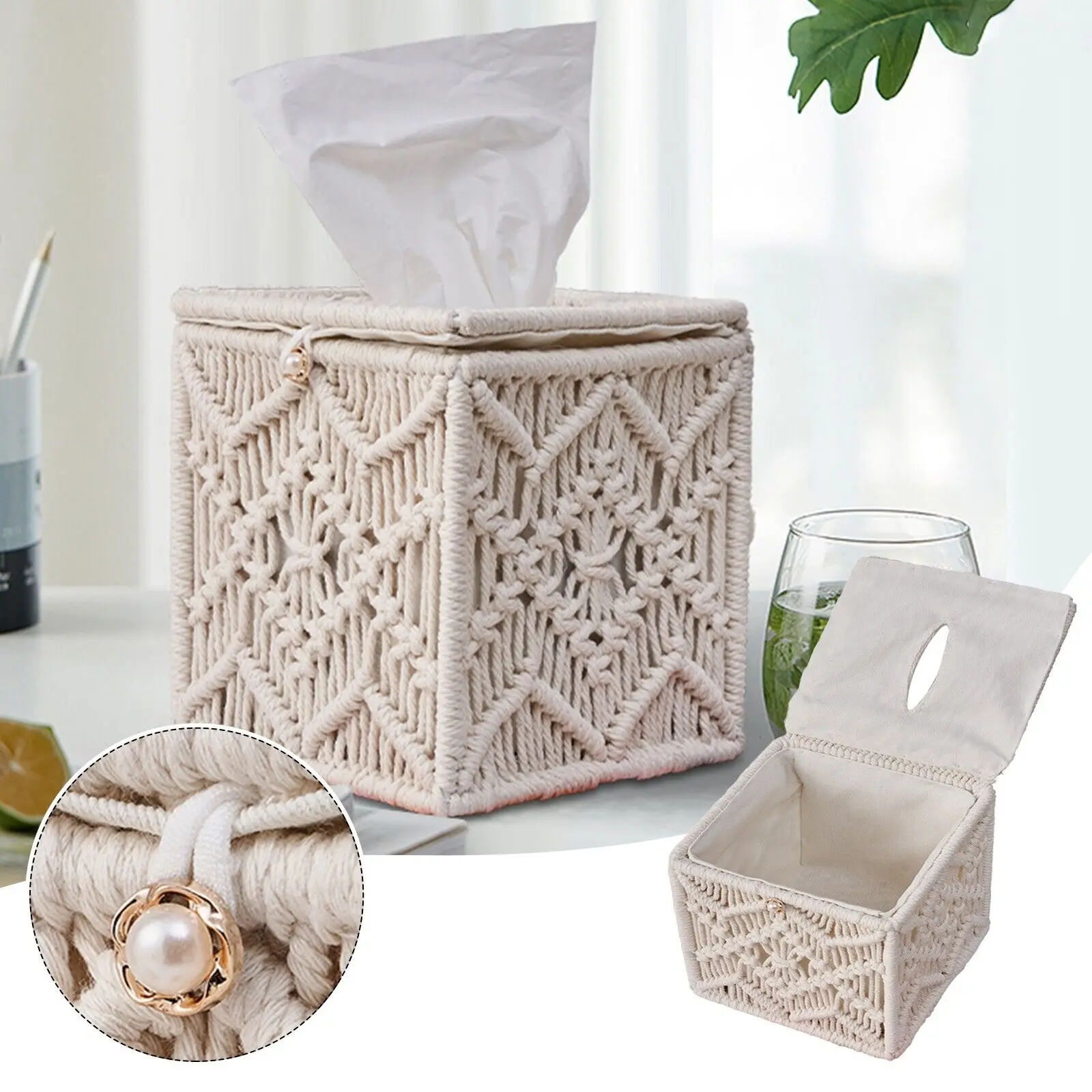 Bohemian Cotton Rope Tissue Box Storage Container Woven Napkin Organizer Tissue Holder Case for Bedroom Living Room Decoration
Bohemian Cotton Rope Tissue Box Storage Container Woven Napkin Organizer Tissue Holder Case for Bedroom Living Room Decoration