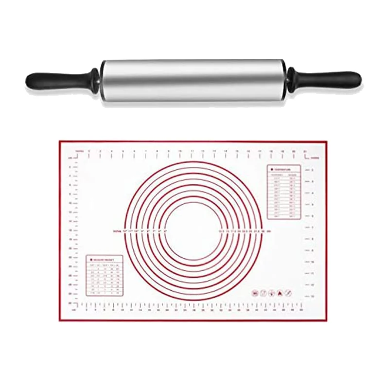 Stainless Steel Adjustable Rolling Pin with Thickness Rings and Pastry Mat Set for Baking Cookie Chapati Pastry Pizza
Stainless Steel Adjustable Rolling Pin with Thickness Rings and Pastry Mat Set for Baking Cookie Chapati Pastry Pizza