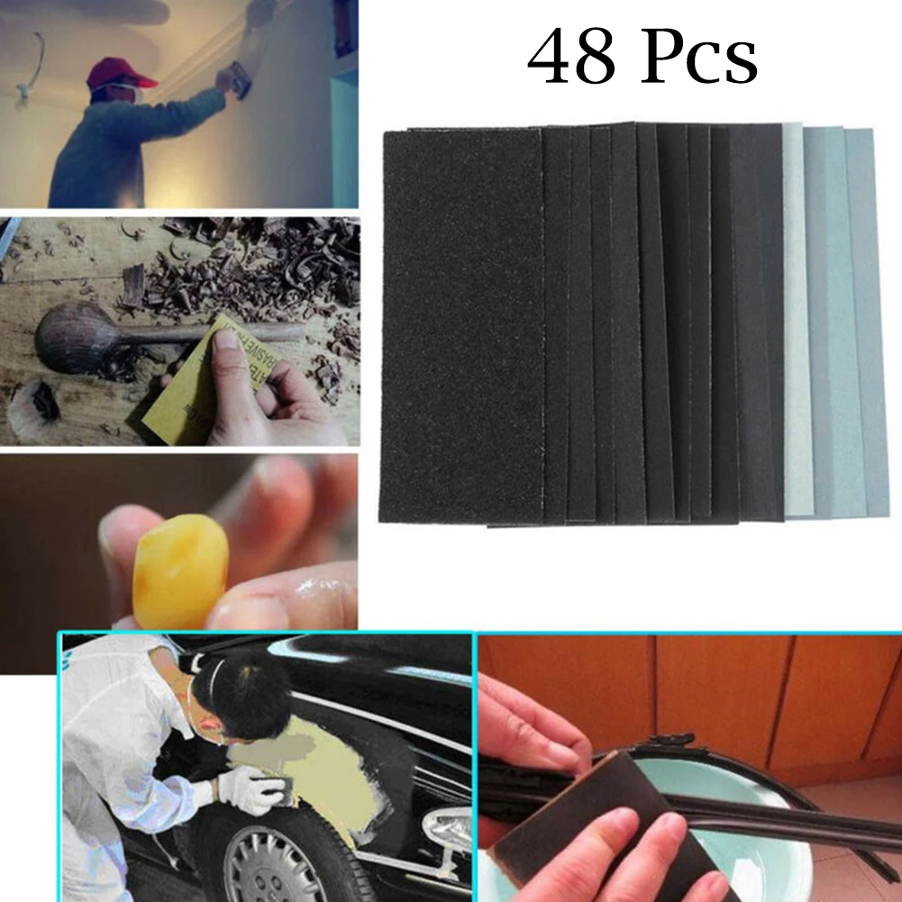 48Pcs 228mmx93mm / 9\\\"x3.6\\\" Car Polishing Wet Dry Sandpaper 320 To 10000 Grits For Automotive Polishing Car Accessories
48Pcs 228mmx93mm / 9\\\"x3.6\\\" Car Polishing Wet Dry Sandpaper 320 To 10000 Grits For Automotive Polishing Car Accessories