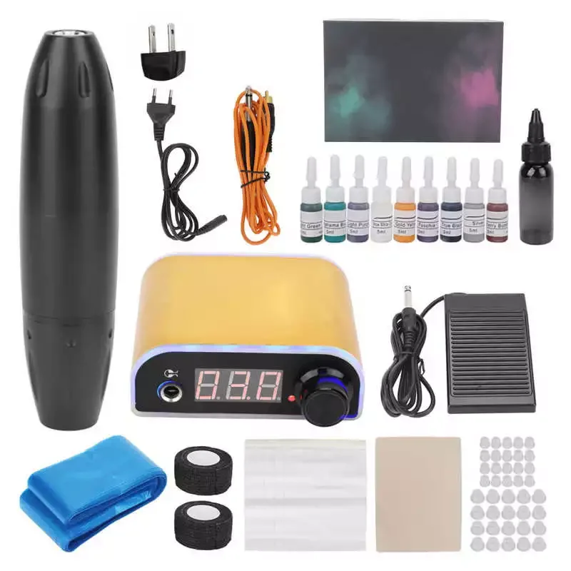 Complete Tattoo Kit DC Clip Cord Transfer Paper Professional Power Supply Rotary Tattoo Machine Kit for Beginner for Tattoo
Complete Tattoo Kit DC Clip Cord Transfer Paper Professional Power Supply Rotary Tattoo Machine Kit for Beginner for Tattoo