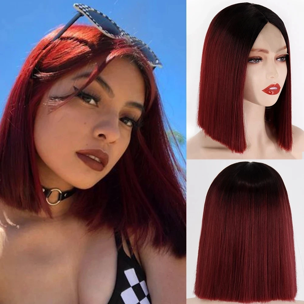 Short Bob Synthetic Wig Straight Hair Wigs For Women Daily Wear Hair Wine Red Heat Resistant Wigs Platinum Brown Blonde
Short Bob Synthetic Wig Straight Hair Wigs For Women Daily Wear Hair Wine Red Heat Resistant Wigs Platinum Brown Blonde