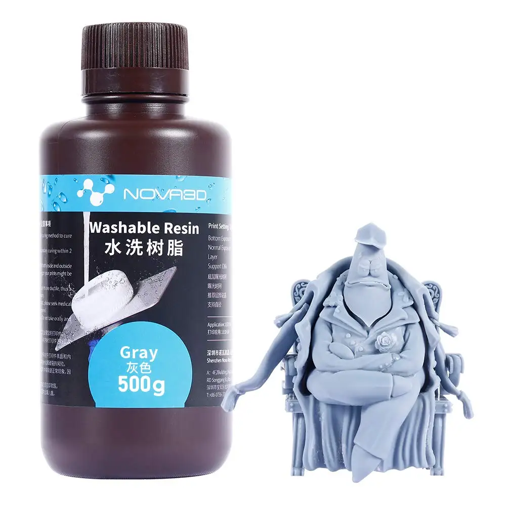 NOVA3D Water Washable 3D Printer Resin UV Curing Resin Lower Odor Rapid Resin 405nm Photopolymer Resin For LCD 3D Printing 1KG
NOVA3D Water Washable 3D Printer Resin UV Curing Resin Lower Odor Rapid Resin 405nm Photopolymer Resin For LCD 3D Printing 1KG