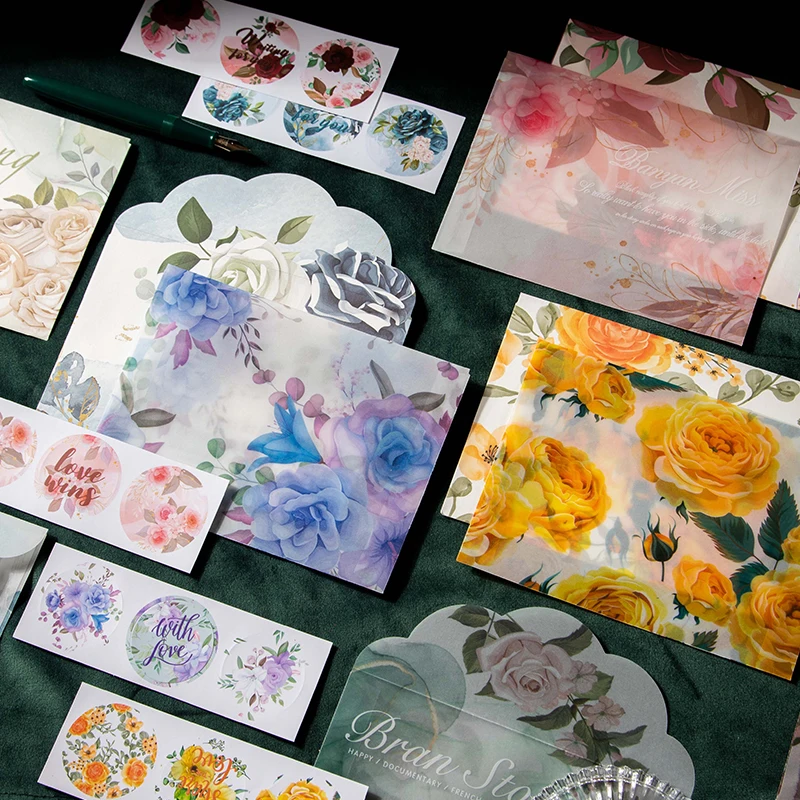 2Sheets Envelopes Double-material Fresh floral sulfuric acid paper envelope retro message Gift cards Handmade package 10*15CM
2Sheets Envelopes Double-material Fresh floral sulfuric acid paper envelope retro message Gift cards Handmade package 10*15CM