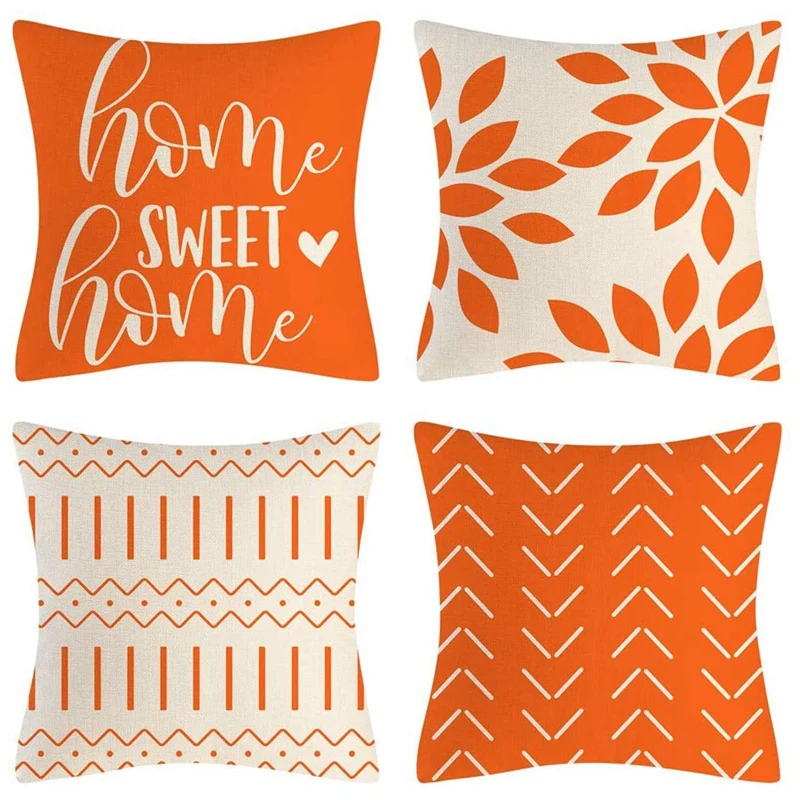 Orange Pillow Covers 18X18 Set Of 4 Home Decorative Throw Pillow Covers Outdoor Linen Couch Throw Pillow Case
Orange Pillow Covers 18X18 Set Of 4 Home Decorative Throw Pillow Covers Outdoor Linen Couch Throw Pillow Case