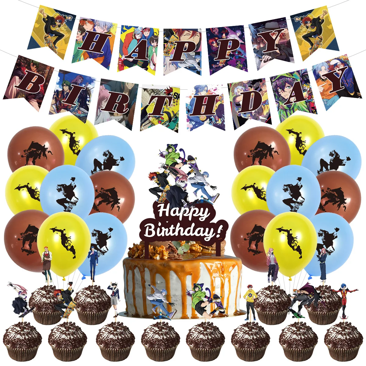Cartoon Skateboarding Sports Theme Birthday Party Decorative Articles Latex Balloon Cake Decorative Banner Baby Shower Boy Gift
Cartoon Skateboarding Sports Theme Birthday Party Decorative Articles Latex Balloon Cake Decorative Banner Baby Shower Boy Gift