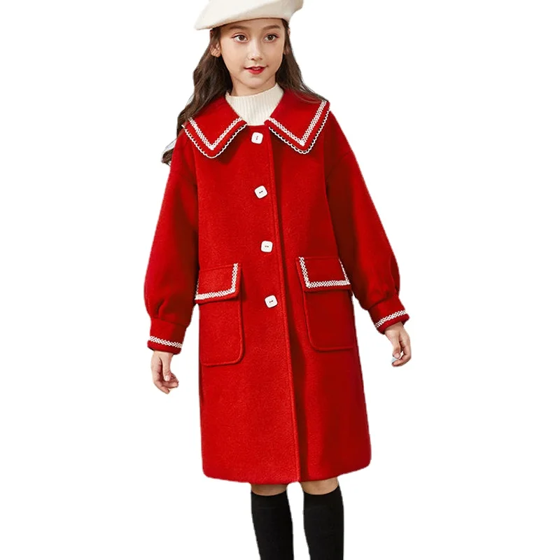 Girl Woolen Coats 2022 New Thick Outwear Kids Wool Jackets Teenager Designer Long Overcoat Fashion Winter Clothes for Girls Wool
Girl Woolen Coats 2022 New Thick Outwear Kids Wool Jackets Teenager Designer Long Overcoat Fashion Winter Clothes for Girls Wool