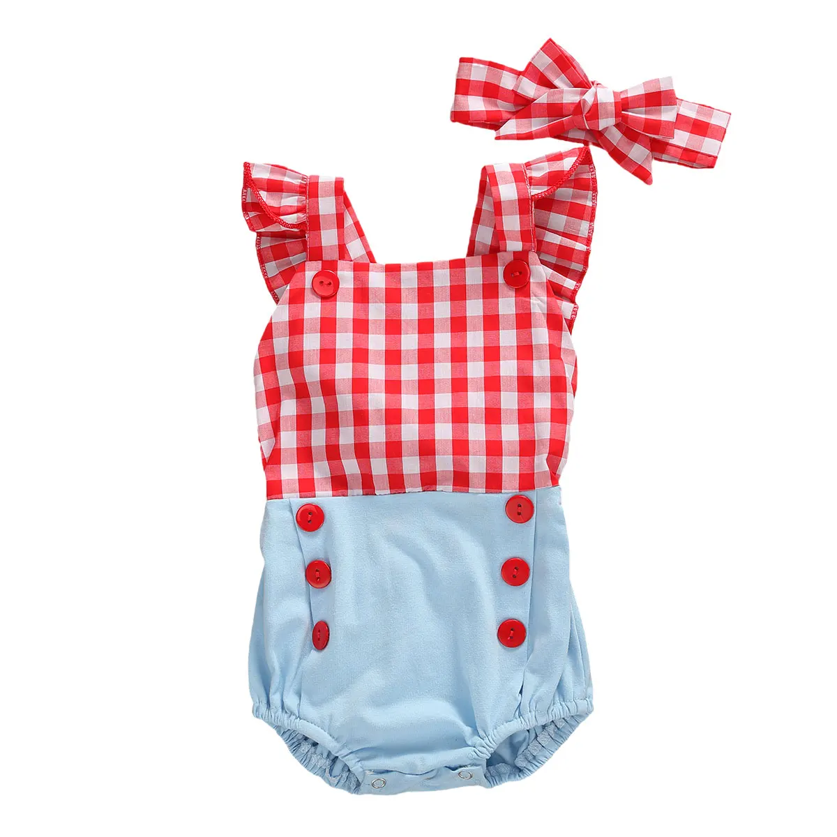 2022 Baby Summer Clothing Infant Newborn Baby Girls Checked Patchwork Jumpsuits Sleeveless Sunsuits +Headband
2022 Baby Summer Clothing Infant Newborn Baby Girls Checked Patchwork Jumpsuits Sleeveless Sunsuits +Headband