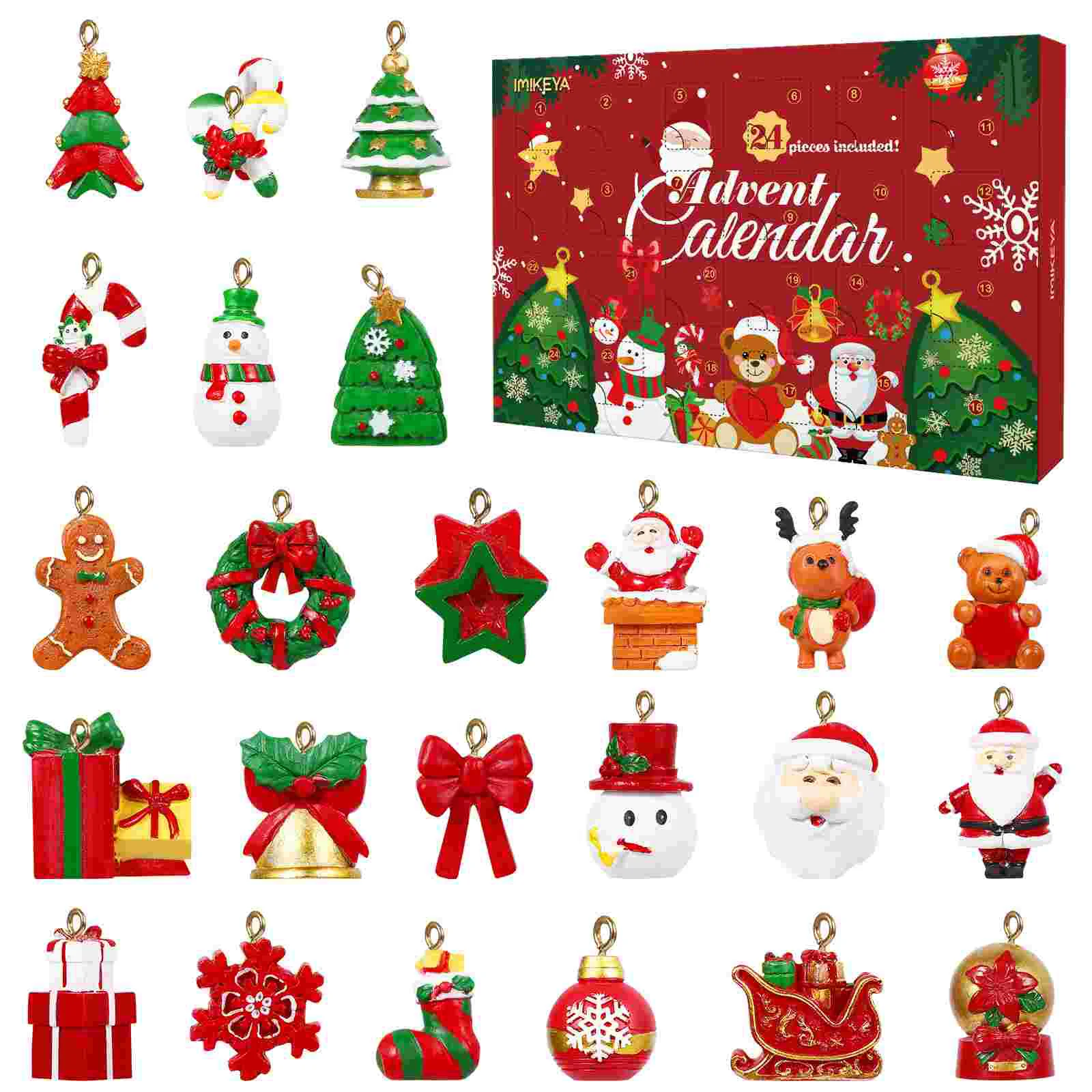24-piece Set Christmas Ornaments Pendant Charms Xmas Countdown Calendar Decor Resin Miniture Decoration
24-piece Set Christmas Ornaments Pendant Charms Xmas Countdown Calendar Decor Resin Miniture Decoration