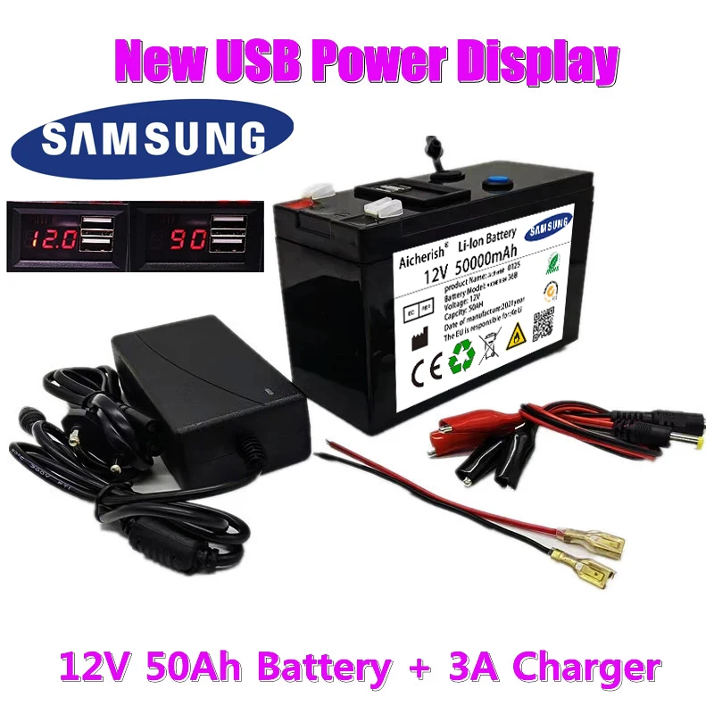 12v50Ah Draagbare LiFePO4 Lithium Battery Oplaadbare Batterij Ingebouwde 5V 2.1A Usb Power Display Poort Opladen Met + DC Lading
12v50Ah Draagbare LiFePO4 Lithium Battery Oplaadbare Batterij Ingebouwde 5V 2.1A Usb Power Display Poort Opladen Met + DC Lading
