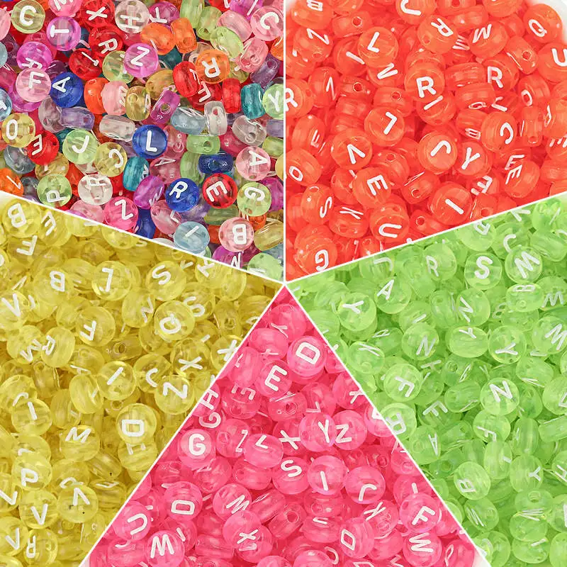 7mm Transparent Acrylic Alphabet Letter Beads Round Candy Colors Flat Round Loose Spacer Beads for DIY Bracelet Jewelry Making
7mm Transparent Acrylic Alphabet Letter Beads Round Candy Colors Flat Round Loose Spacer Beads for DIY Bracelet Jewelry Making