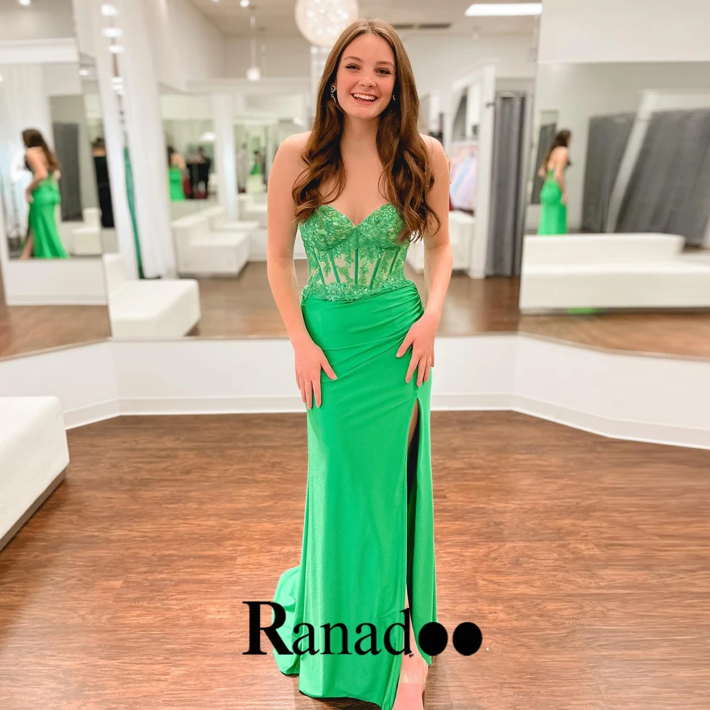 Kelly Green Side Slit Appliques Formal Party Dresses For Women Illusion Zipper Court Train Vestidos Trumpet V Neck Customised
Kelly Green Side Slit Appliques Formal Party Dresses For Women Illusion Zipper Court Train Vestidos Trumpet V Neck Customised