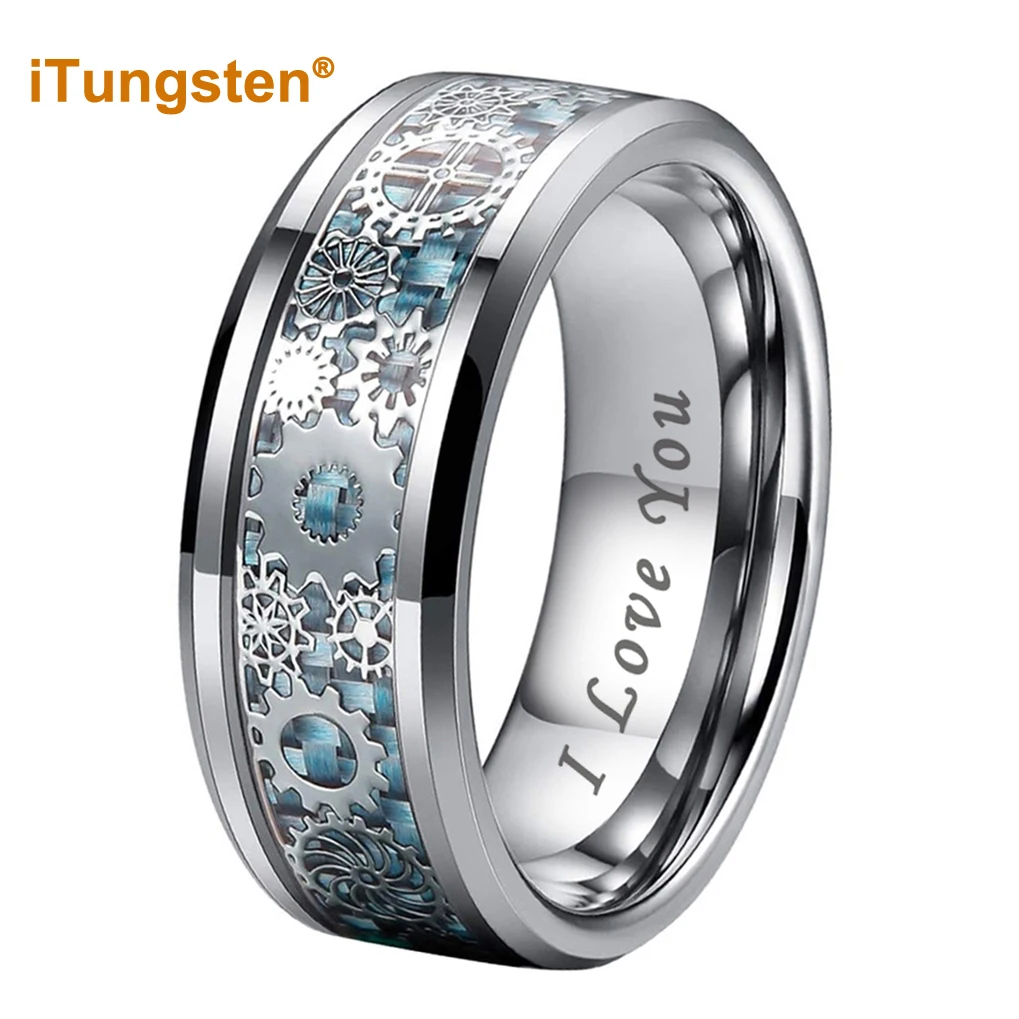 iTungsten 8mm Carbon Fiber Gear Inlay Dropshipping Tungsten Ring Men Women Wedding Band Trendy Jewelry I Love You Comfort Fit
iTungsten 8mm Carbon Fiber Gear Inlay Dropshipping Tungsten Ring Men Women Wedding Band Trendy Jewelry I Love You Comfort Fit