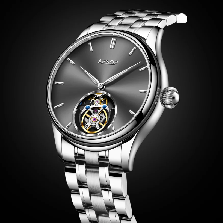 AESOP Watch For Men Luxury Tourbillon Manual Movement Skeleton Watch Mechanical Mens Waterproof Watches Belt/steel Belt
AESOP Watch For Men Luxury Tourbillon Manual Movement Skeleton Watch Mechanical Mens Waterproof Watches Belt/steel Belt