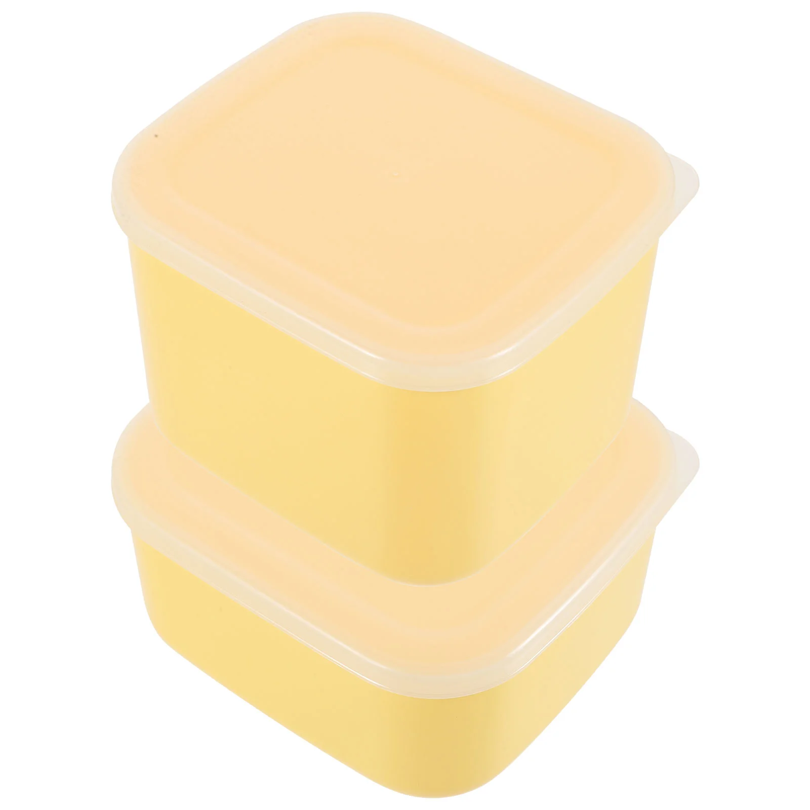 

2 Pcs Cheese Crisper Food Container Keeping Fresh Butter Cases Serving Kitchen Supplies Lid Design Containers Sealing