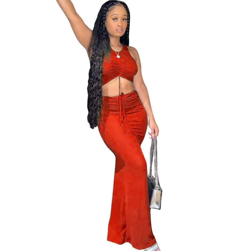 Two Piece Long Skirts Sets Women Drawstring Tank Crop Tops Set Outfits Summer Fashion Solid Sexy Clubwear High Waist Skirt Suit
Two Piece Long Skirts Sets Women Drawstring Tank Crop Tops Set Outfits Summer Fashion Solid Sexy Clubwear High Waist Skirt Suit
