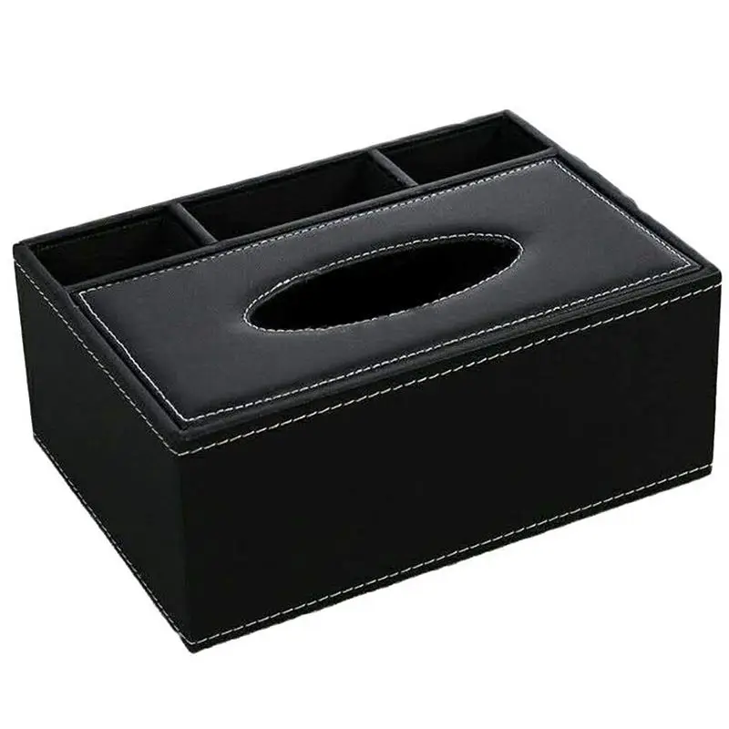 PU Tissue Box Remote Control Holder Multifunctional Desktop Organizer Pencil Scissor Container (Black)-ABUX
PU Tissue Box Remote Control Holder Multifunctional Desktop Organizer Pencil Scissor Container (Black)-ABUX