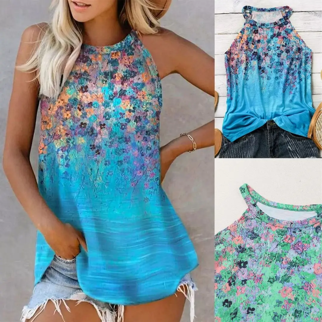 Flower Printing Summer Women Tank Tops Fashion Sleeveless Halter Neck Floral Print Girl Tank Top Casual Blusas Casual
Flower Printing Summer Women Tank Tops Fashion Sleeveless Halter Neck Floral Print Girl Tank Top Casual Blusas Casual