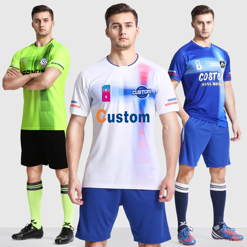 Wholesale 100% Polyester Cheap Soccer Jersey Kits Custom Breathable Mens Football Uniform Set Club Team Soccer Uniform
Wholesale 100% Polyester Cheap Soccer Jersey Kits Custom Breathable Mens Football Uniform Set Club Team Soccer Uniform