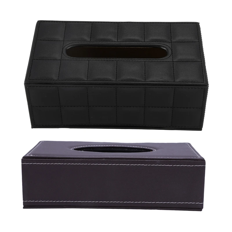 2 Pcs Portable PU Leather Rectangular Tissue Cover Box Holders Case Pumping Paper Hotel Home Car Gift, Brown & Black
2 Pcs Portable PU Leather Rectangular Tissue Cover Box Holders Case Pumping Paper Hotel Home Car Gift, Brown & Black